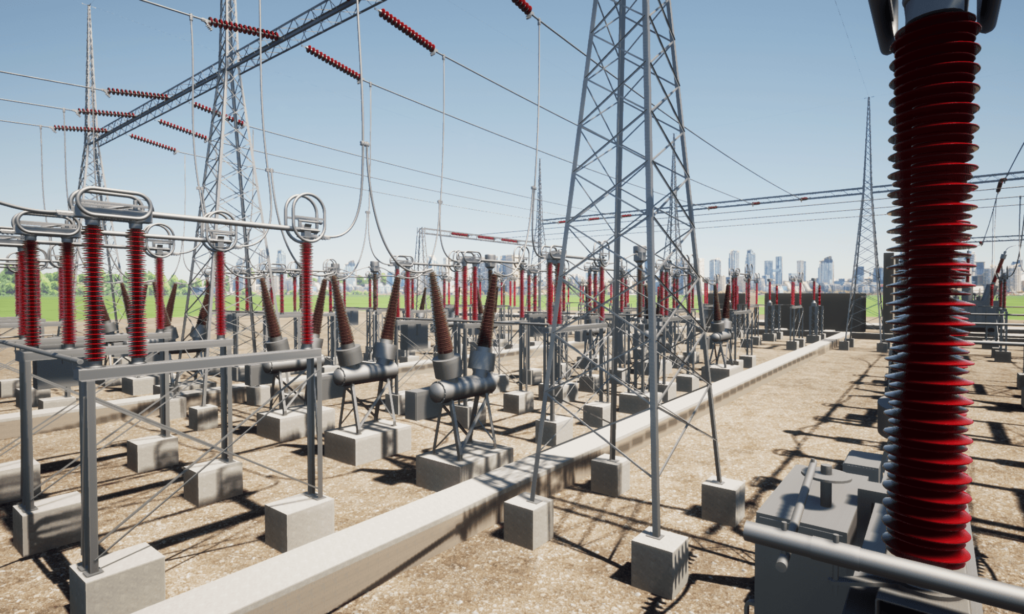 subestacion electrica 3d